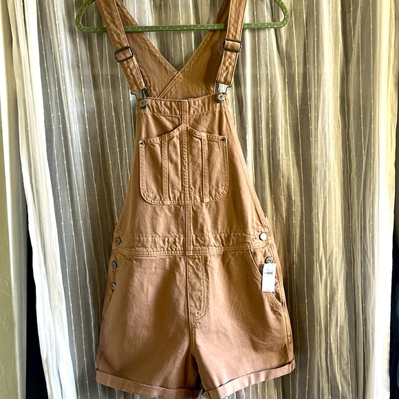 NWT vintage pink old navy short overalls